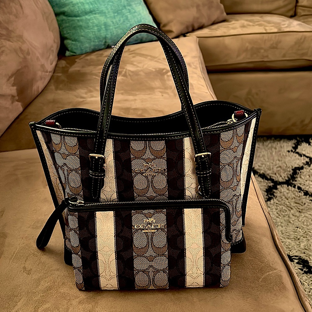 Brand new Coach purse and matching large wristlet
